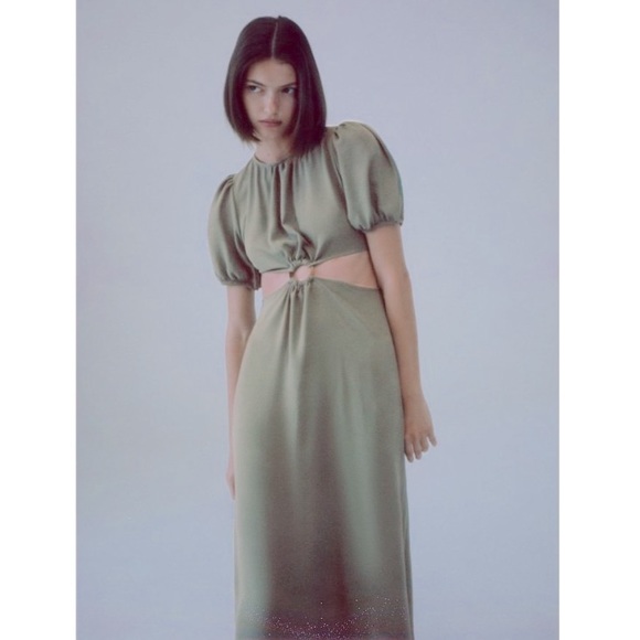 Zara Cut Out Bohemian Style Puff Sleeve Dress - Picture 5 of 15